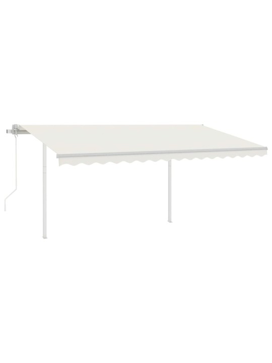 Automatická zatahovací markýza se sloupky 4,5 x 3,5 m krémová