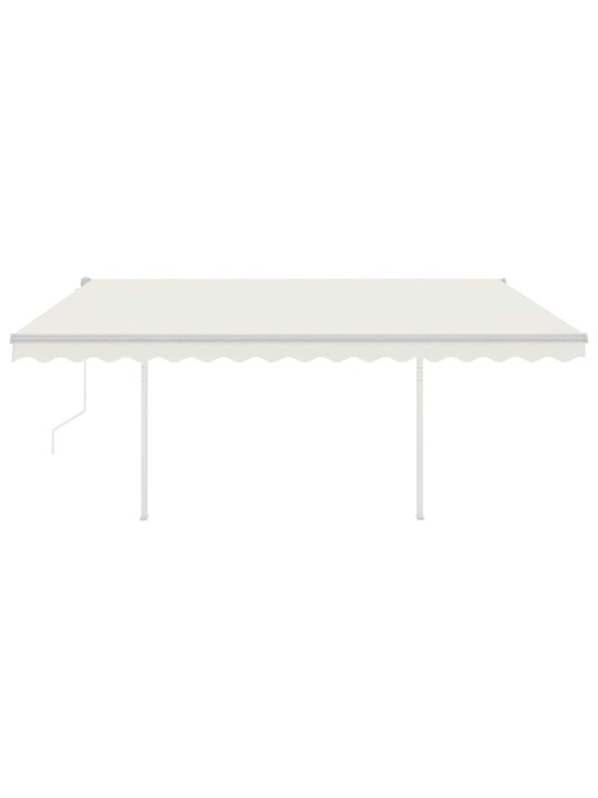Automatická zatahovací markýza se sloupky 4,5 x 3,5 m krémová