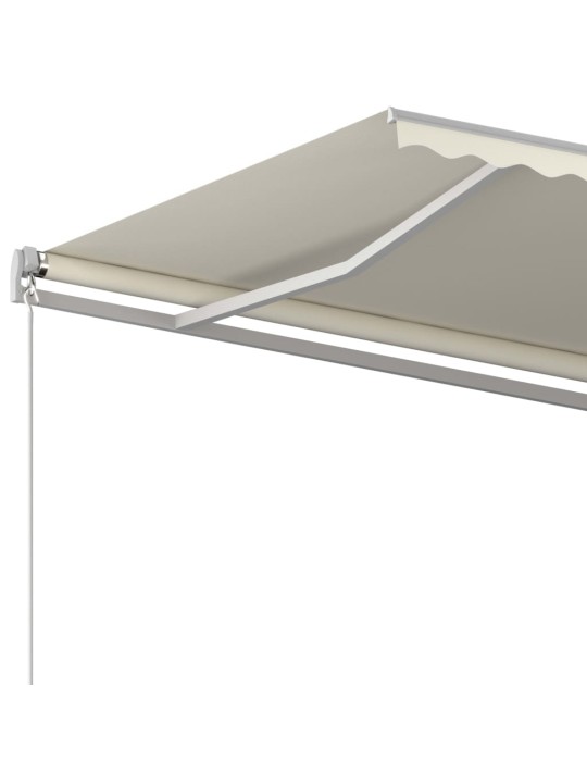 Automatická zatahovací markýza se sloupky 4,5 x 3,5 m krémová
