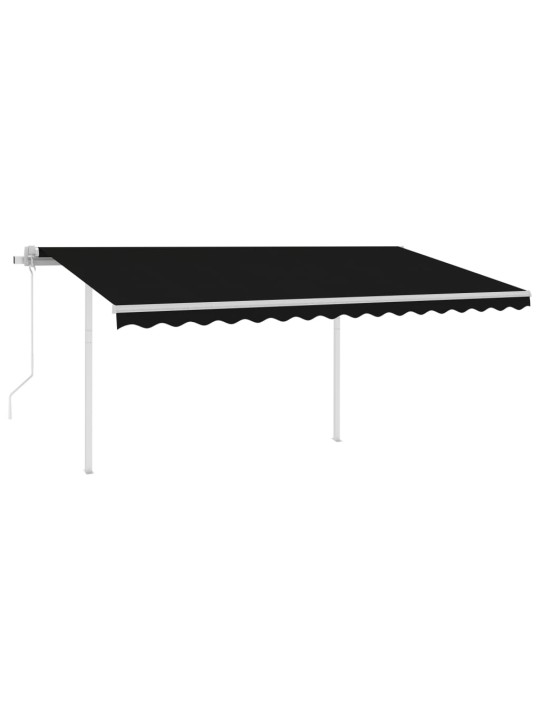 Automatická zatahovací markýza se sloupky 4,5x3,5 m antracitová