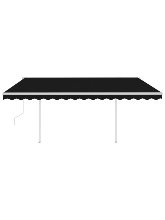 Automatická zatahovací markýza se sloupky 4,5x3,5 m antracitová