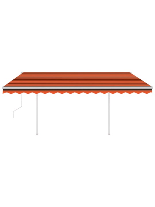Automatická markýza se sloupky 4,5 x 3,5 m oranžovohnědá