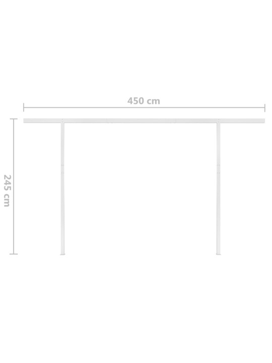 Automatická markýza LED a senzor větru 4,5x3,5 m krémová