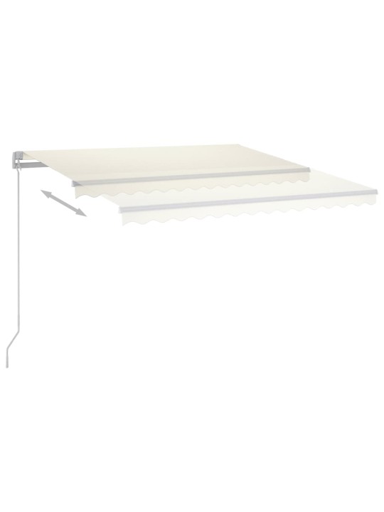 Automatická markýza LED a senzor větru 4,5x3,5 m krémová
