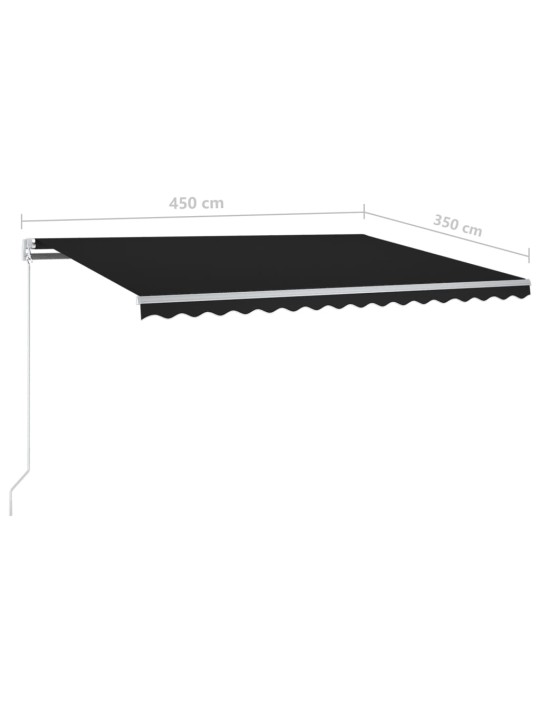 Automatická markýza LED a senzor větru 4,5x3,5 m antracitová