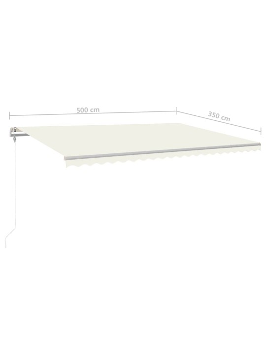 Ručně zatahovací markýza se sloupky 5 x 3,5 m krémová
