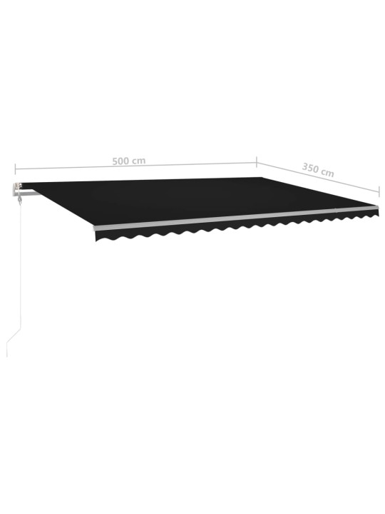 Ručně zatahovací markýza se sloupky 5 x 3,5 m antracitová