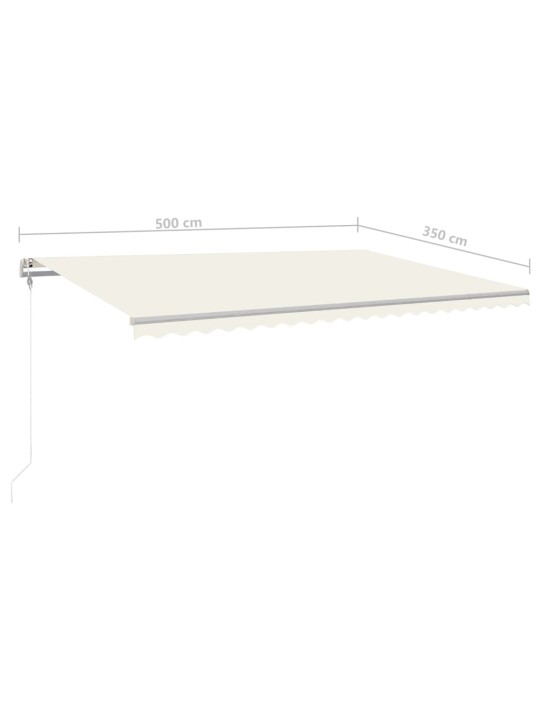 Ručně zatahovací markýza s led světlem 5 x 3,5 m krémová