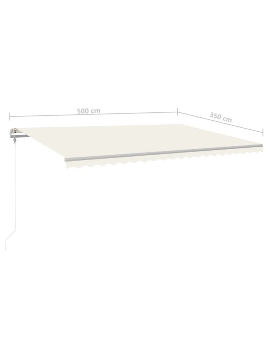 Ručně zatahovací markýza s led světlem 5 x 3,5 m krémová