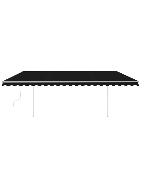 Automatická zatahovací markýza se sloupky 5 x 3,5 m antracitová