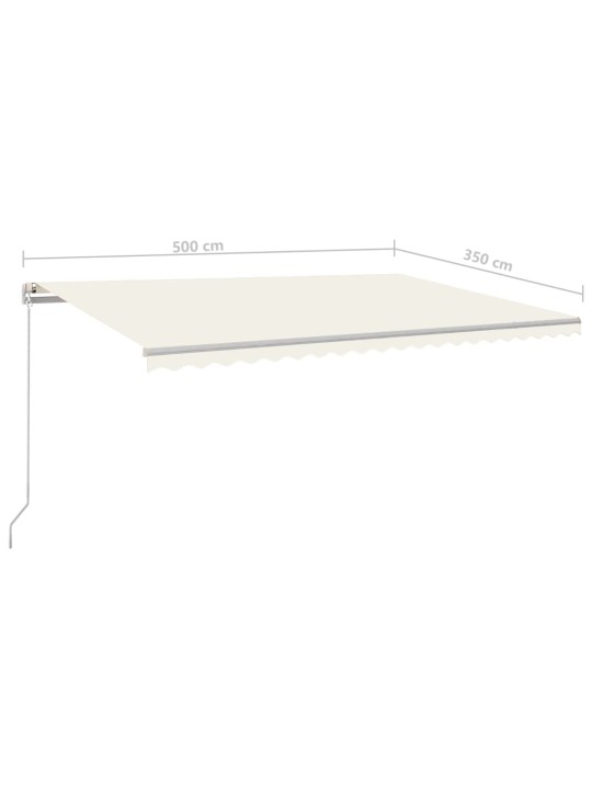Automatická markýza LED a senzor větru 5 x 3,5 m krémová