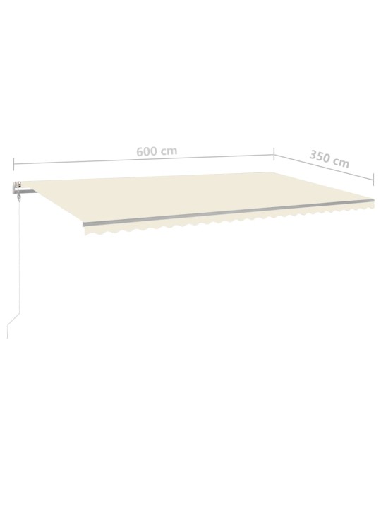 Ručně zatahovací markýza se sloupky 6 x 3,5 m krémová