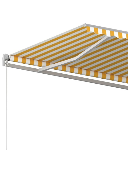 Automatická zatahovací markýza se sloupky 6 x 3,5 m žlutobílá