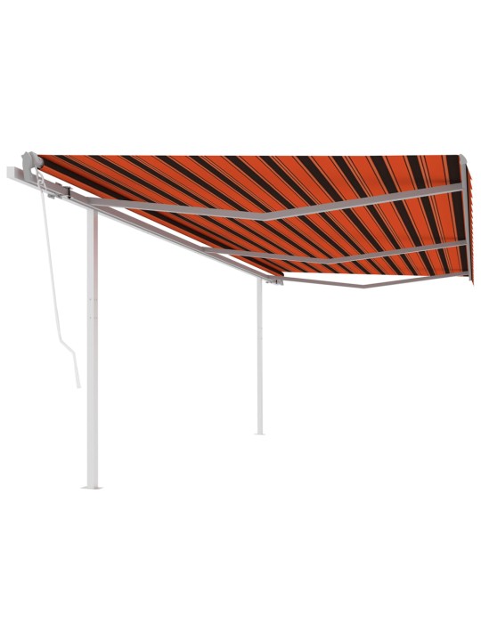 Automatická zatahovací markýza se sloupky 6x3,5 m oranžovohnědá