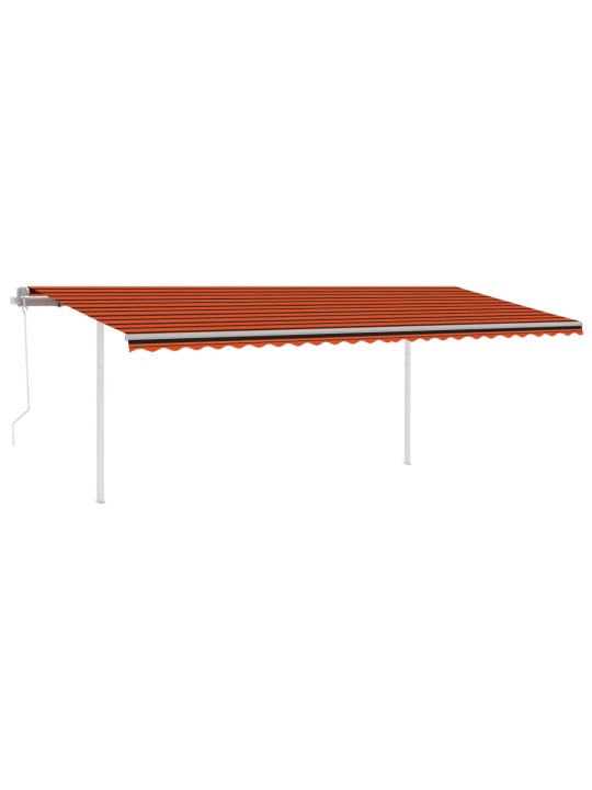 Automatická zatahovací markýza se sloupky 6x3,5 m oranžovohnědá