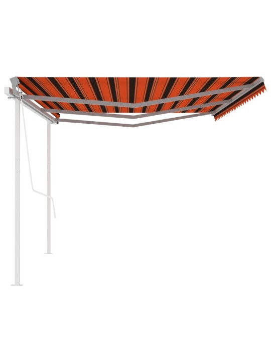 Automatická zatahovací markýza se sloupky 6x3,5 m oranžovohnědá
