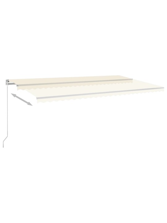 Automatická markýza LED a senzor větru 6 x 3,5 m krémová