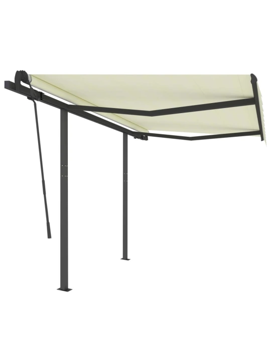 Automatická zatahovací markýza se sloupky 3 x 2,5 m krémová