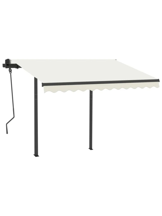 Automatická zatahovací markýza se sloupky 3 x 2,5 m krémová