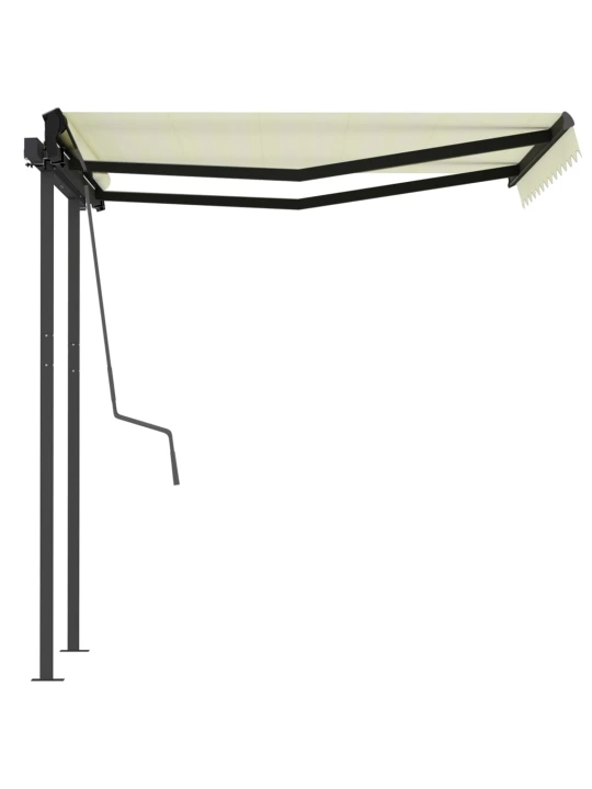 Automatická zatahovací markýza se sloupky 3 x 2,5 m krémová