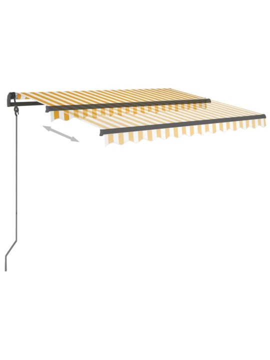 Automatická zatahovací markýza se sloupky 3 x 2,5 m žlutobílá