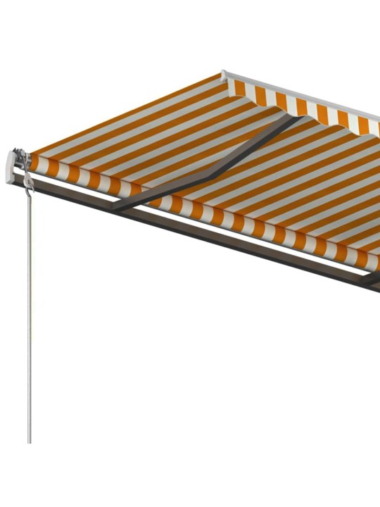 Automatická zatahovací markýza se sloupky 3 x 2,5 m žlutobílá