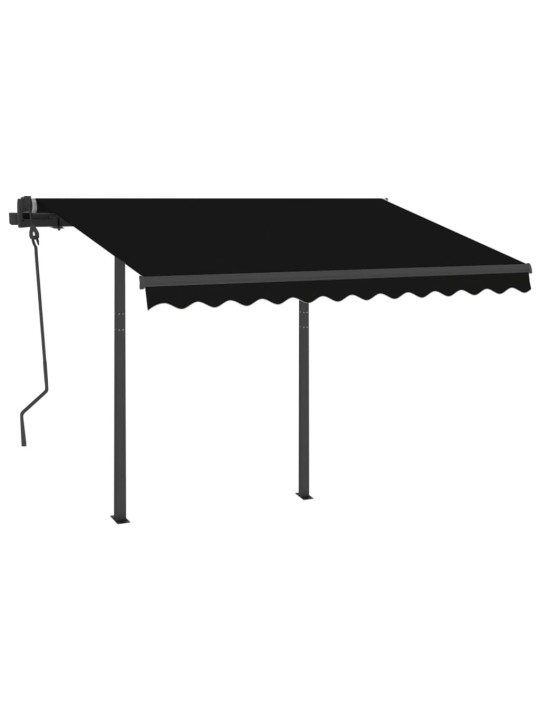 Automatická zatahovací markýza se sloupky 3 x 2,5 m antracitová