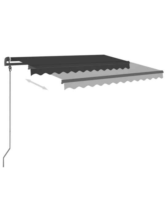 Automatická zatahovací markýza se sloupky 3 x 2,5 m antracitová