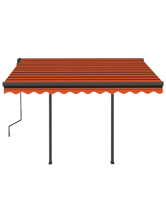 Automatická zatahovací markýza se sloupky 3x2,5 m oranžovohnědá
