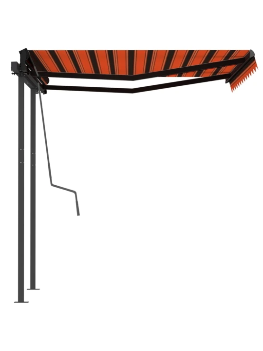 Automatická zatahovací markýza se sloupky 3x2,5 m oranžovohnědá
