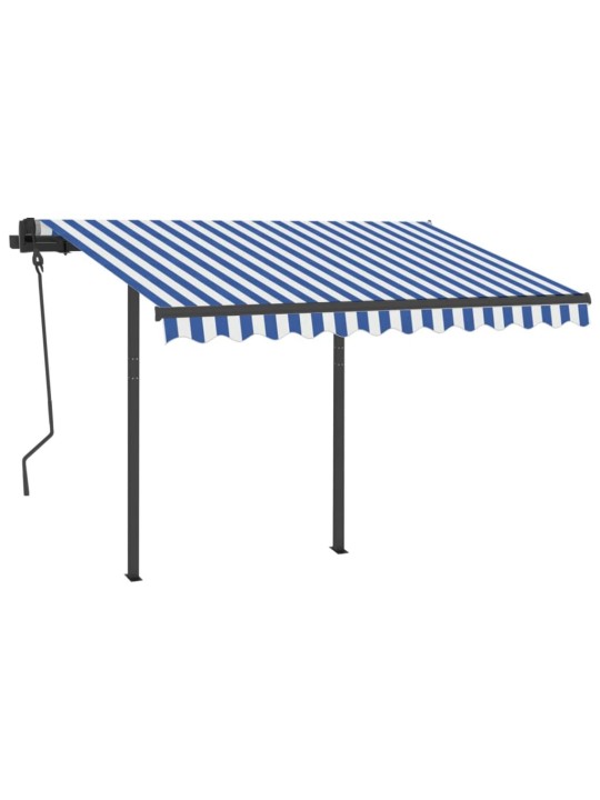 Automatická markýza led a senzor větru 3 x 2,5 m modrobílá