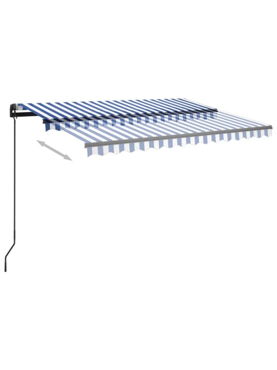 Automatická markýza led a senzor větru 3 x 2,5 m modrobílá