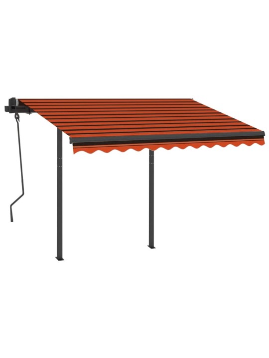 Automatická markýza led a senzor větru 3 x 2,5 m oranžovo-hnědá