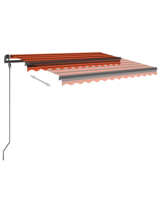 Automatická markýza led a senzor větru 3 x 2,5 m oranžovo-hnědá