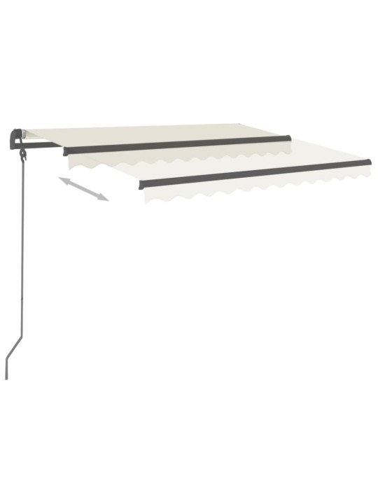 Ručně zatahovací markýza se sloupky 3,5 x 2,5 m krémová