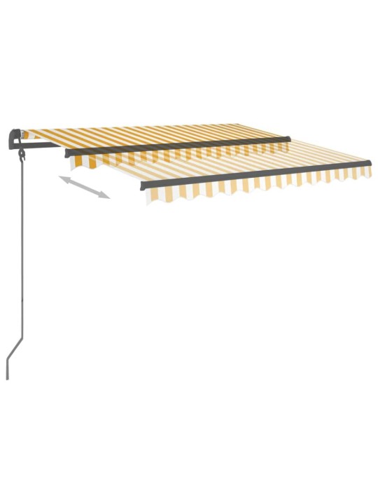 Ručně zatahovací markýza se sloupky 3,5 x 2,5 m žlutobílá