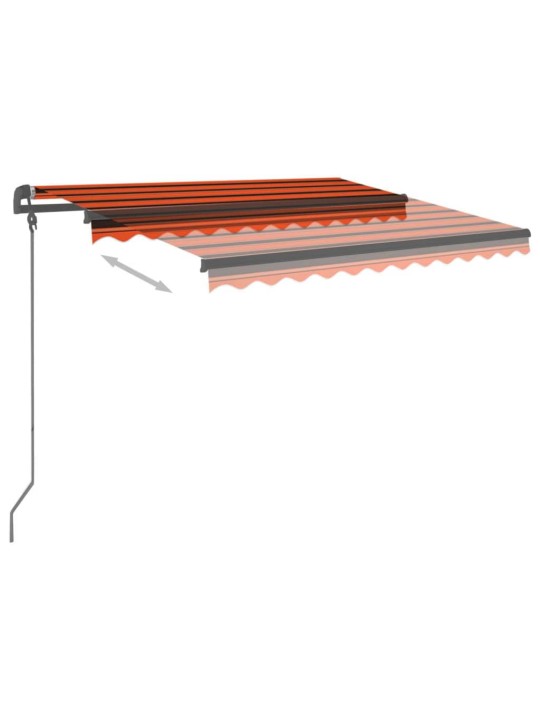 Ručně zatahovací markýza se sloupky 3,5 x 2,5 m oranžovo-hnědá