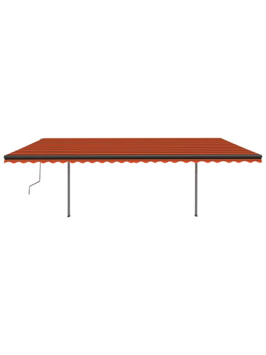 Ručně zatahovací markýza se sloupky 3,5 x 2,5 m oranžovo-hnědá