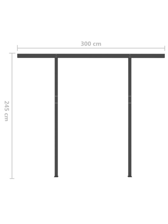 Ručně zatahovací markýza s LED světlem 3,5 x 2,5 m žlutobílá