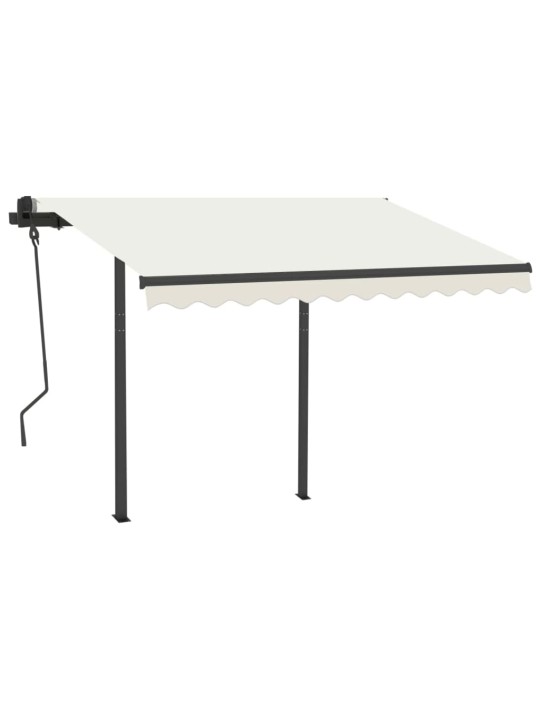 Automatická zatahovací markýza se sloupky 3,5 x 2,5 m krémová