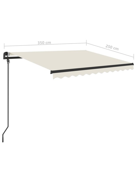 Automatická zatahovací markýza se sloupky 3,5 x 2,5 m krémová