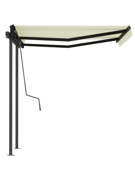 Automatická zatahovací markýza se sloupky 3,5 x 2,5 m krémová