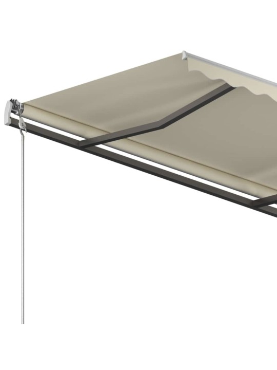 Automatická zatahovací markýza se sloupky 3,5 x 2,5 m krémová