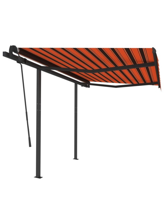 Automatická markýza se sloupky 3,5 x 2,5 m oranžovo-hnědá