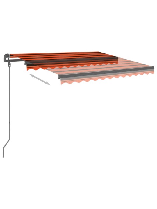 Automatická markýza se sloupky 3,5 x 2,5 m oranžovo-hnědá
