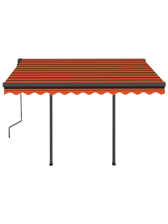 Automatická markýza se sloupky 3,5 x 2,5 m oranžovo-hnědá