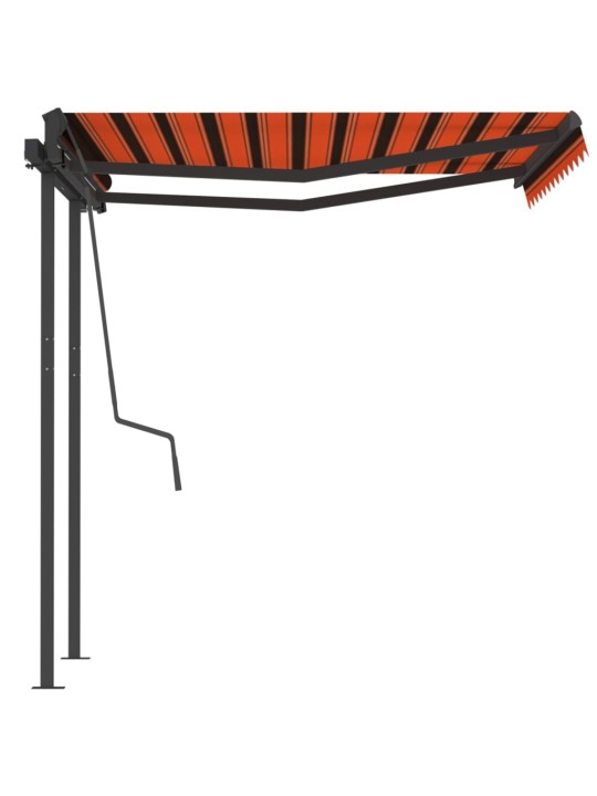 Automatická markýza se sloupky 3,5 x 2,5 m oranžovo-hnědá