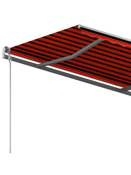 Automatická markýza se sloupky 3,5 x 2,5 m oranžovo-hnědá