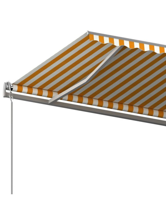 Ručně zatahovací markýza se sloupky 6 x 3 m žlutobílá