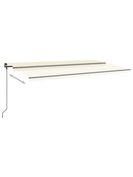 Ručně zatahovací markýza s LED světlem 6 x 3 m krémová